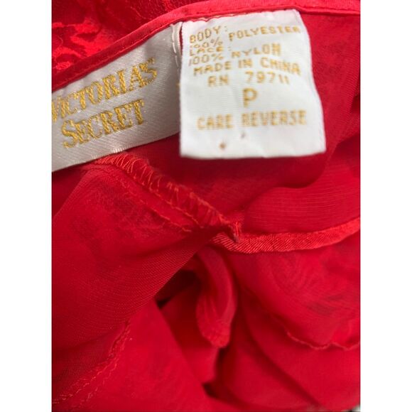 Victoria’s Secret Vintage Red Lace Slip Dress Lingerie Gold Label - Picture 4 of 4